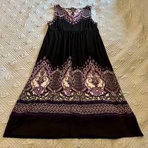 APT 9 Women’s Sleeveless Black and Purple Dress, Size Medium, EUC